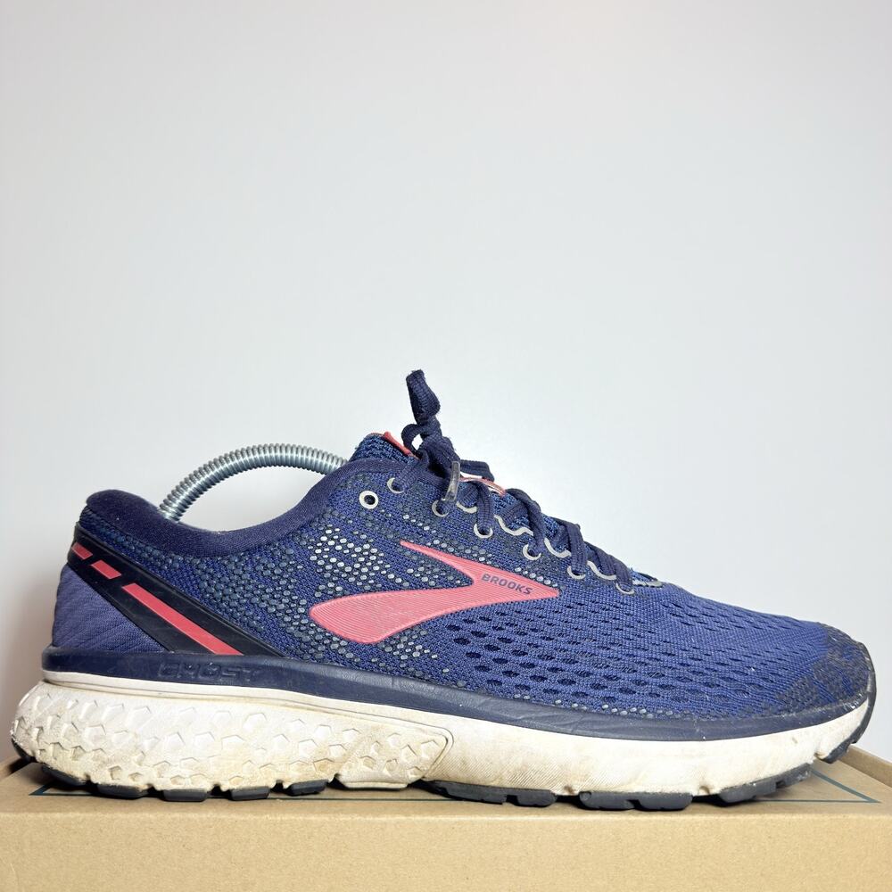 Brooks Ghost 11 Mens Running Shoes Size 11 Blue Navy Pink Athletic Sneakers